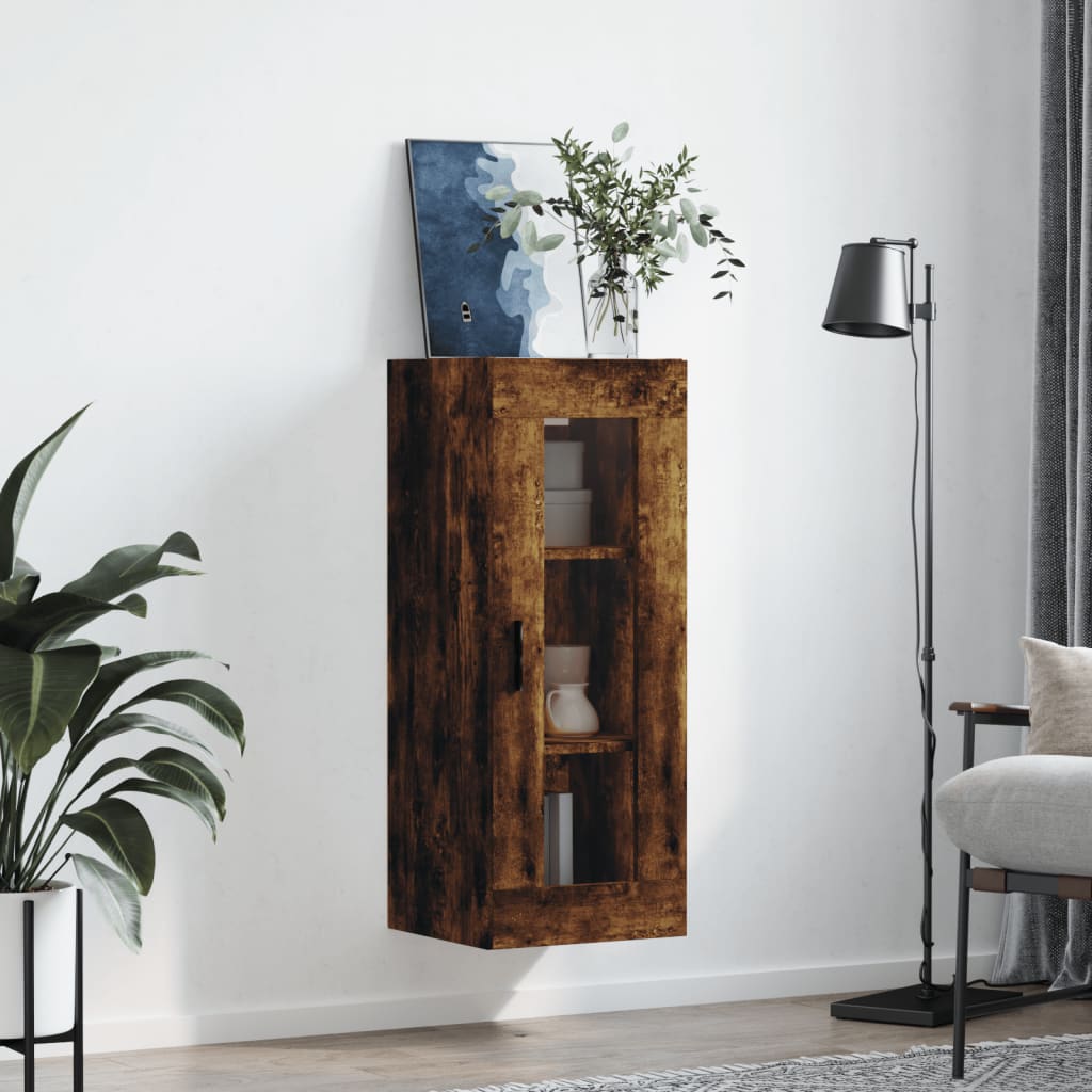 vidaXL Wall Mounted Cabinet Smoked Oak 34,5x34x90 cm