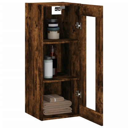 vidaXL Wall Mounted Cabinet Smoked Oak 34,5x34x90 cm
