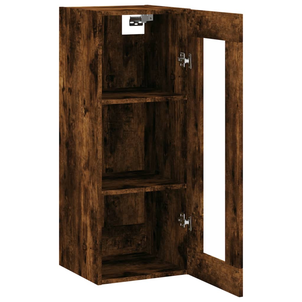 vidaXL Wall Mounted Cabinet Smoked Oak 34,5x34x90 cm