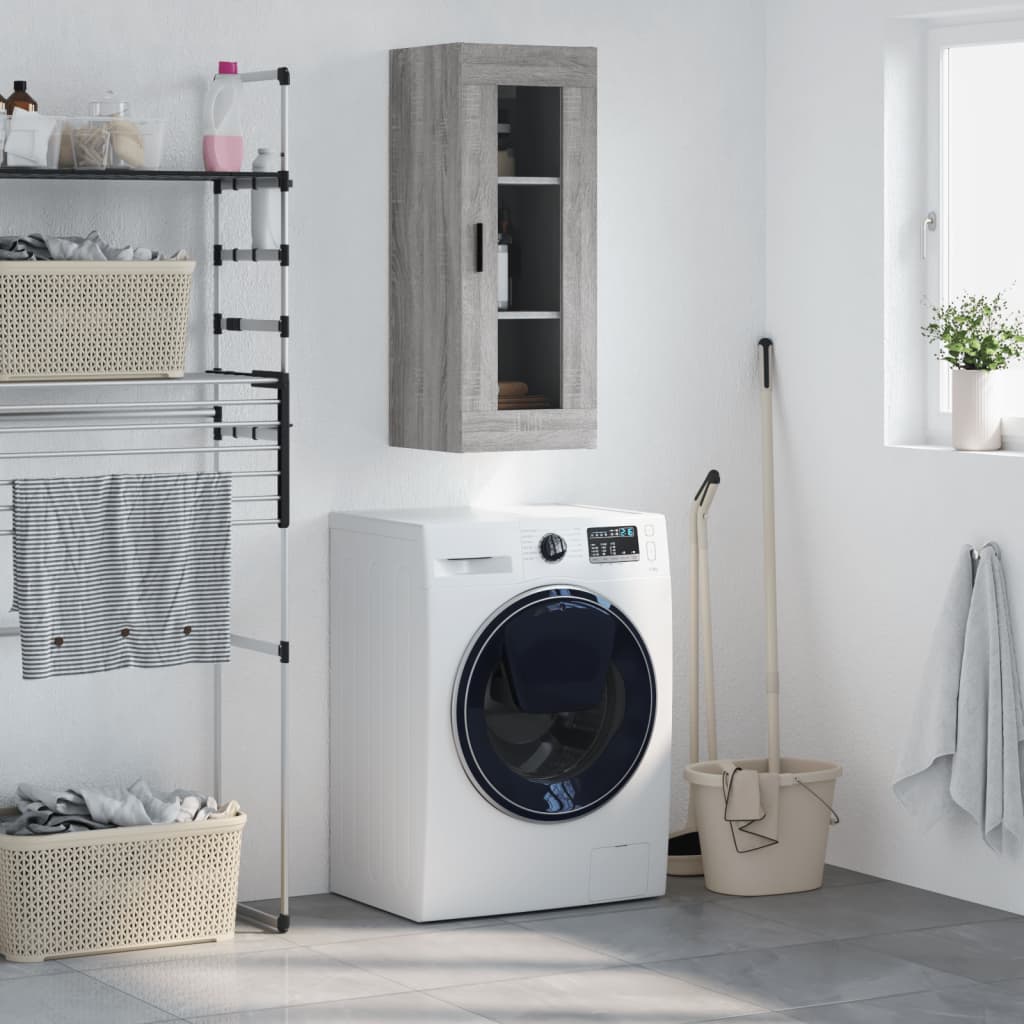 vidaXL Wall Mounted Cabinet Grey Sonoma 34,5x34x90 cm