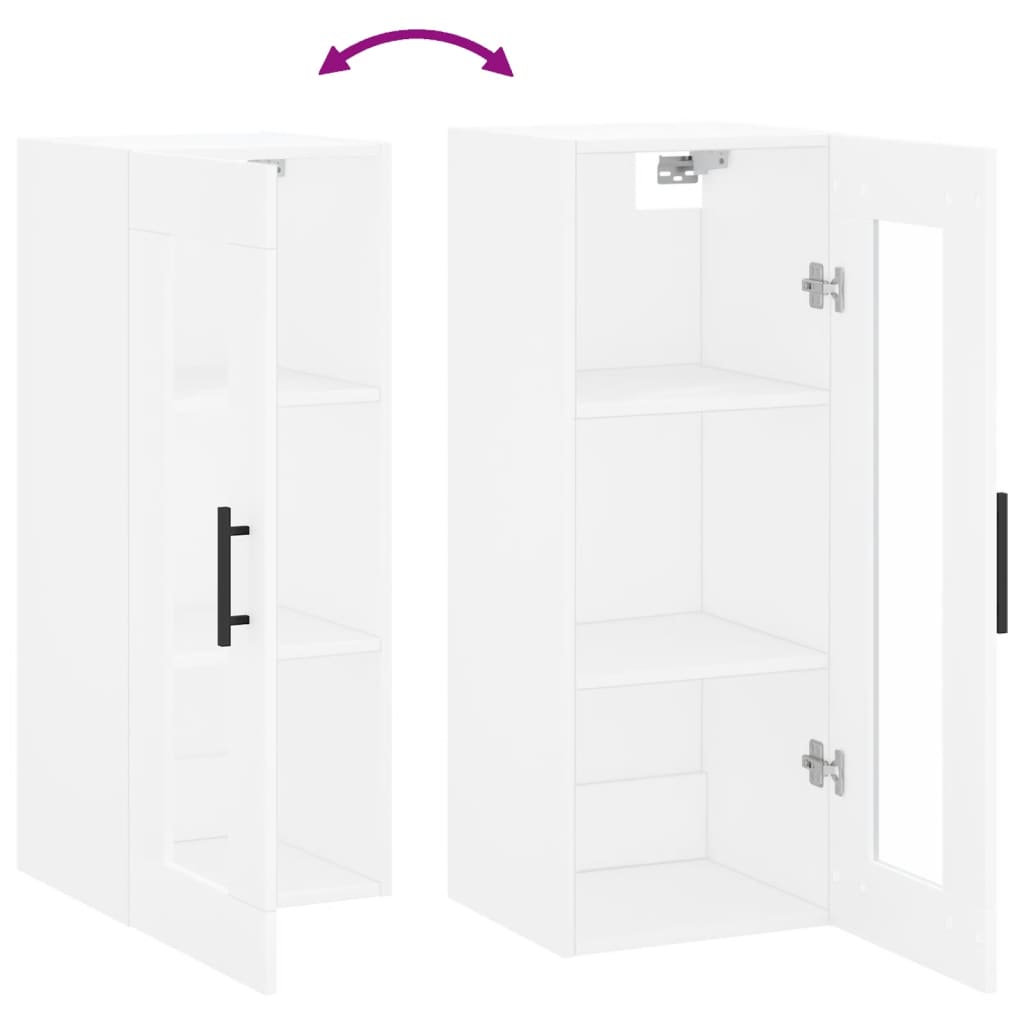 vidaXL Wall Mounted Cabinet White 34.5x34x90 cm