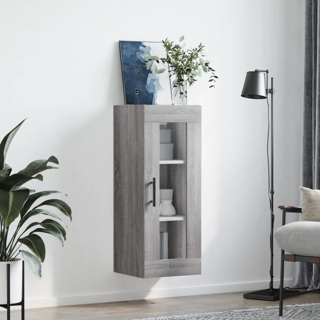 vidaXL Wall Mounted Cabinet Grey Sonoma 34,5x34x90 cm