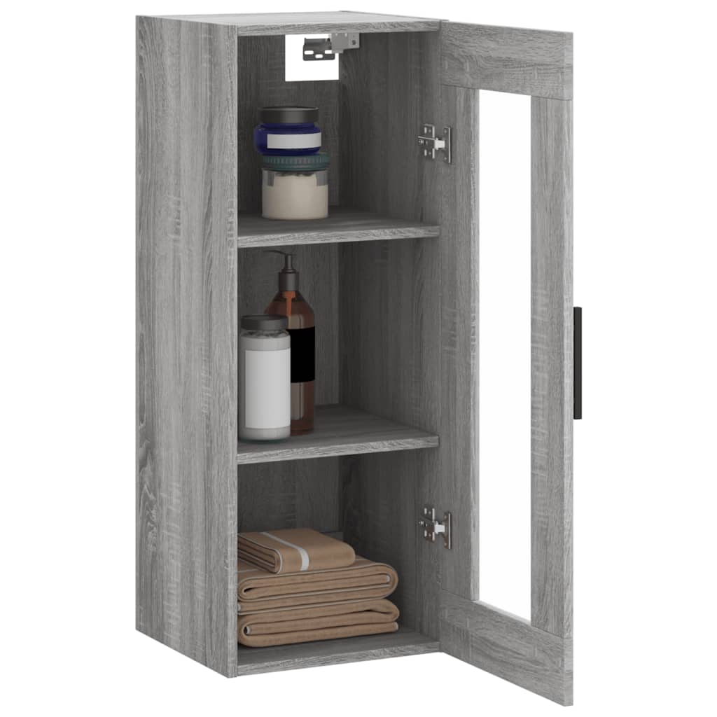 vidaXL Wall Mounted Cabinet Grey Sonoma 34,5x34x90 cm