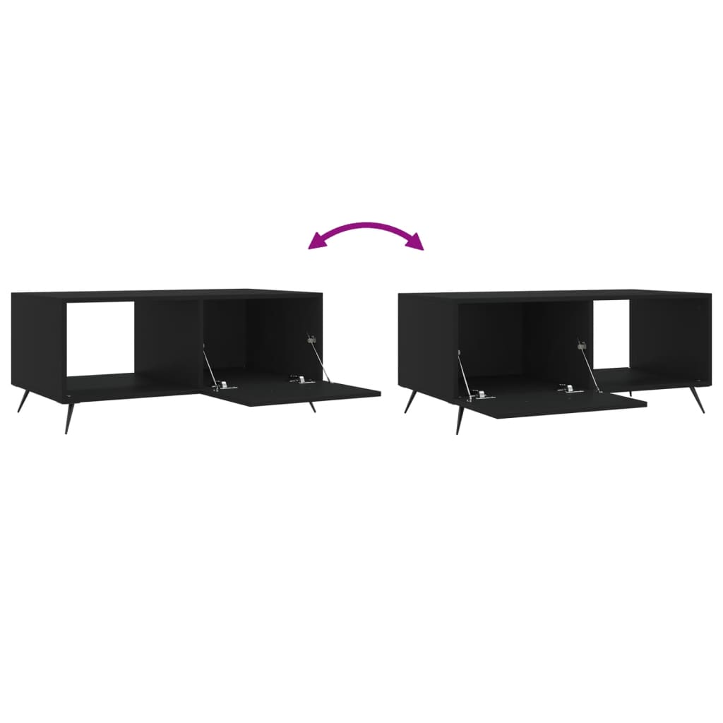 vidaXL Coffee Table Black 90x50x40 cm Engineered Wood