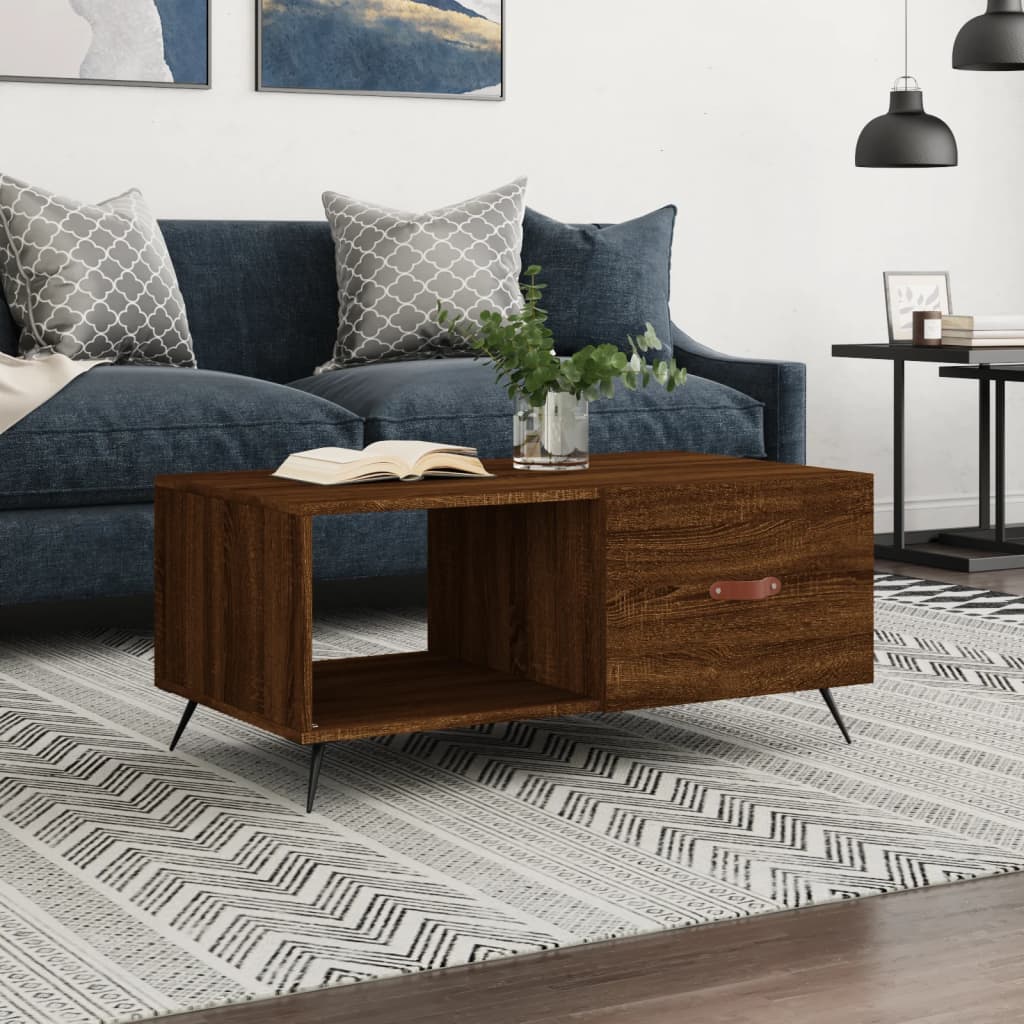 vidaXL Coffee Table Brown Oak 90x50x40 cm Engineered Wood