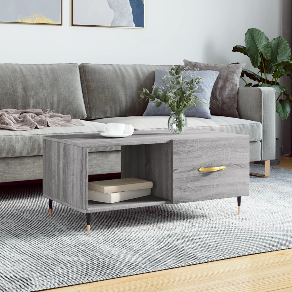 vidaXL Coffee Table Grey Sonoma 90x50x40 cm Engineered Wood