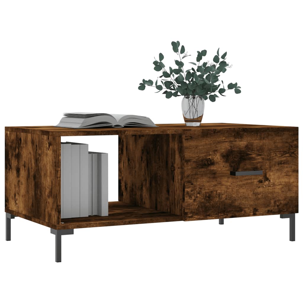 vidaXL Coffee Table Smoked Oak 90x50x40 cm Engineered Wood