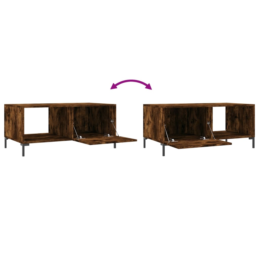 vidaXL Coffee Table Smoked Oak 90x50x40 cm Engineered Wood