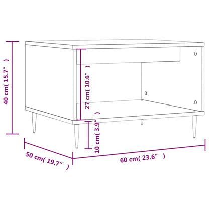 vidaXL Coffee Table White 60x50x40 cm Engineered Wood