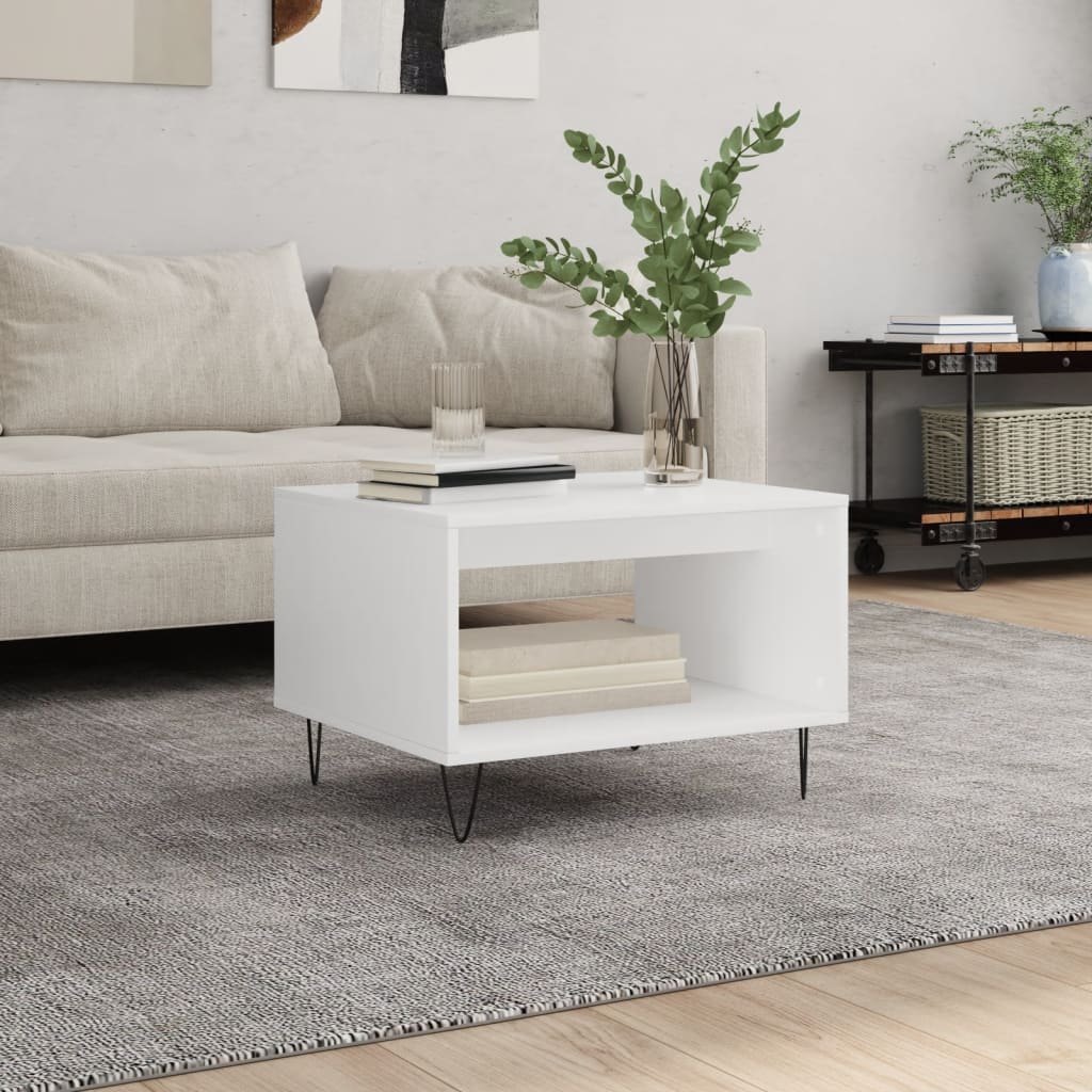 vidaXL Coffee Table White 60x50x40 cm Engineered Wood