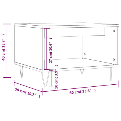 vidaXL Coffee Table Smoked Oak 60x50x40 cm Engineered Wood