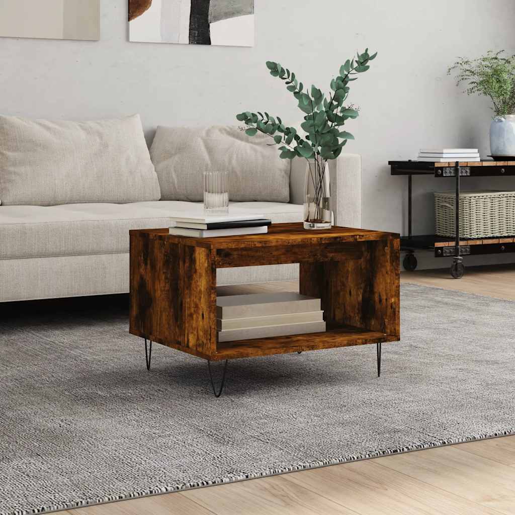 vidaXL Coffee Table Smoked Oak 60x50x40 cm Engineered Wood