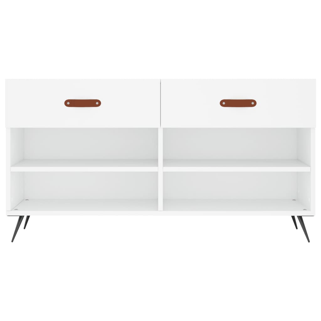 vidaXL Shoe Bench White 102x35x55 cm Engineered Wood