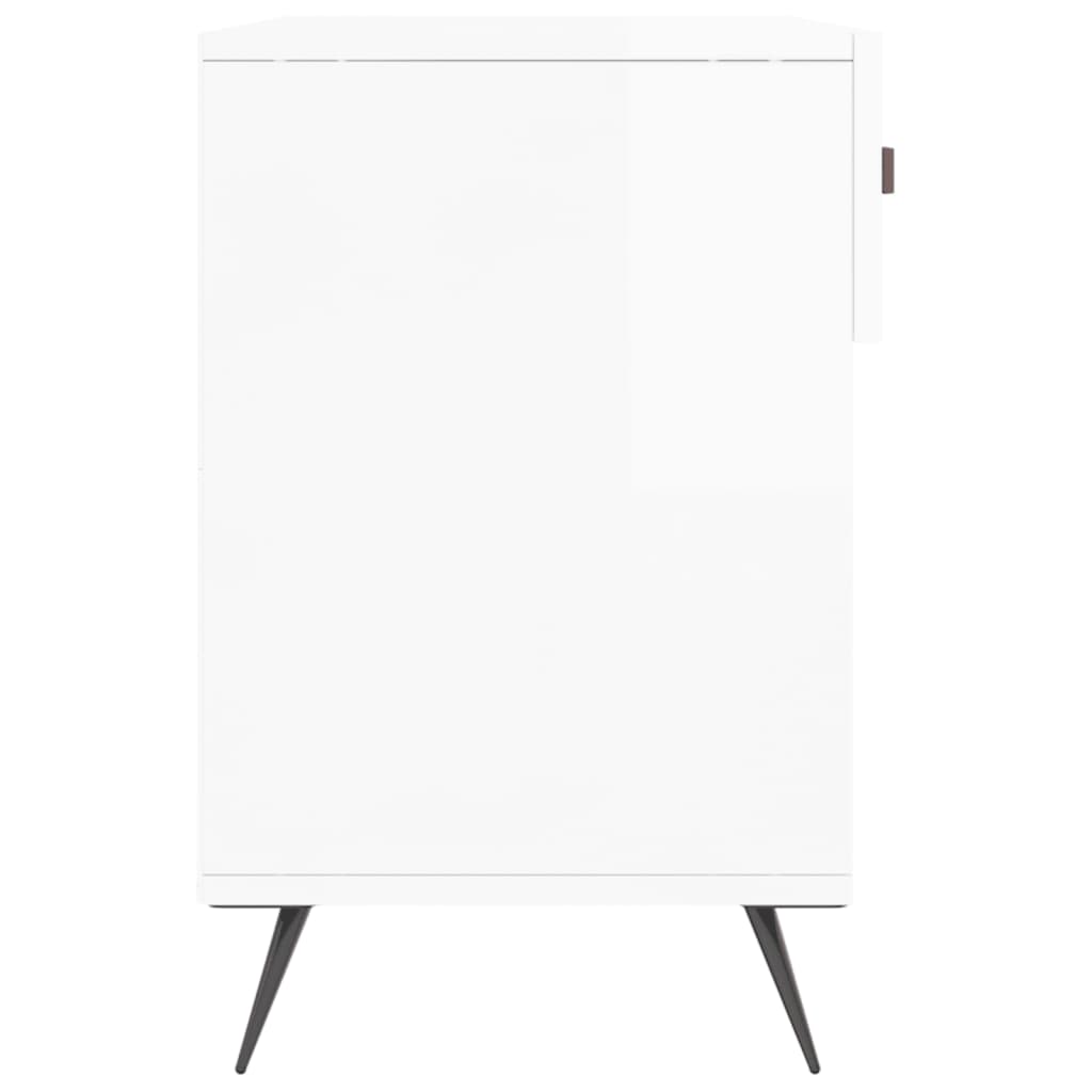 vidaXL Shoe Bench High Gloss White 102x35x55 cm Engineered Wood