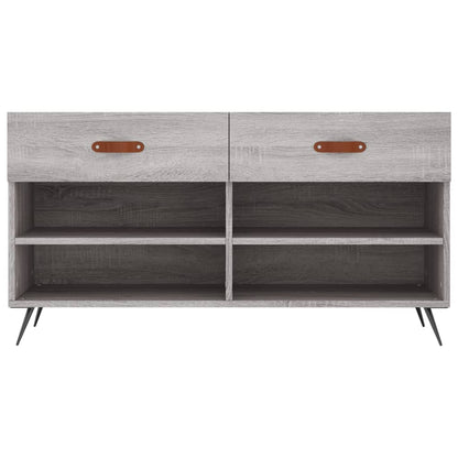 vidaXL Shoe Bench Grey Sonoma 102x35x55 cm Engineered Wood