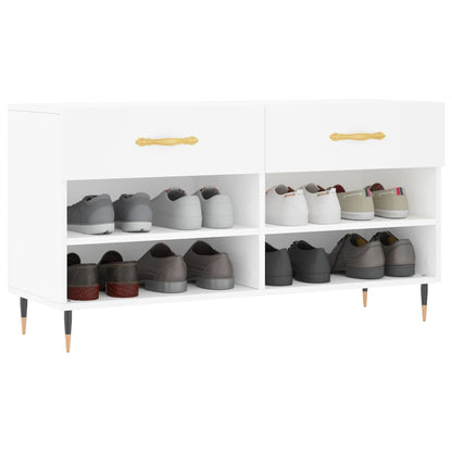 vidaXL Shoe Bench White 102x35x55 cm Engineered Wood