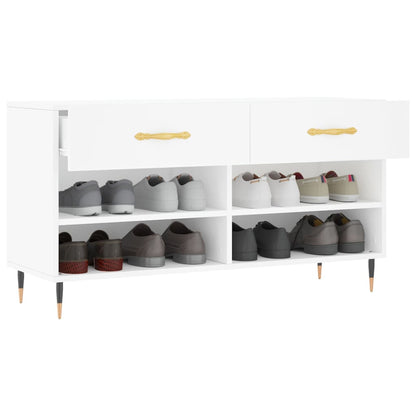 vidaXL Shoe Bench White 102x35x55 cm Engineered Wood