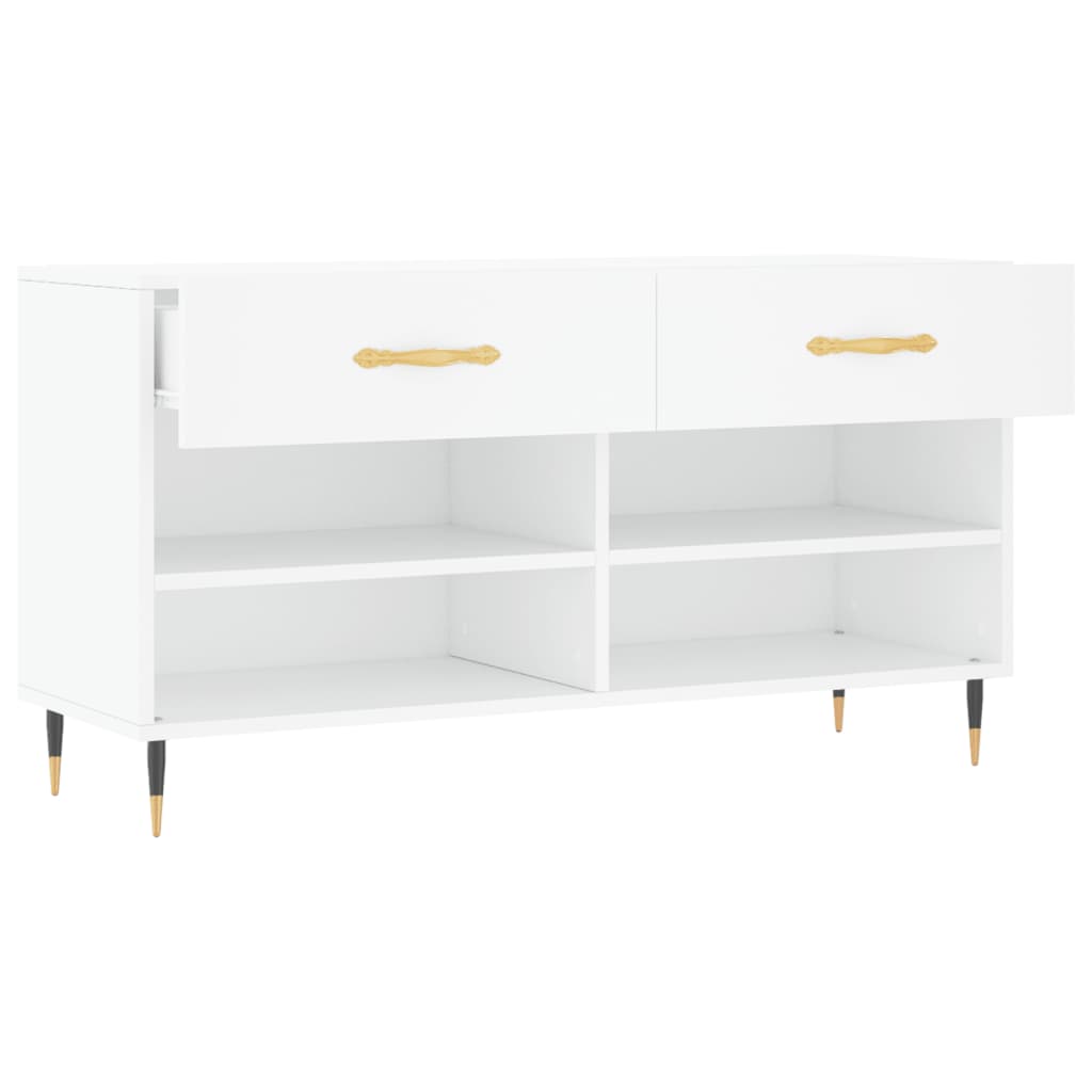 vidaXL Shoe Bench White 102x35x55 cm Engineered Wood