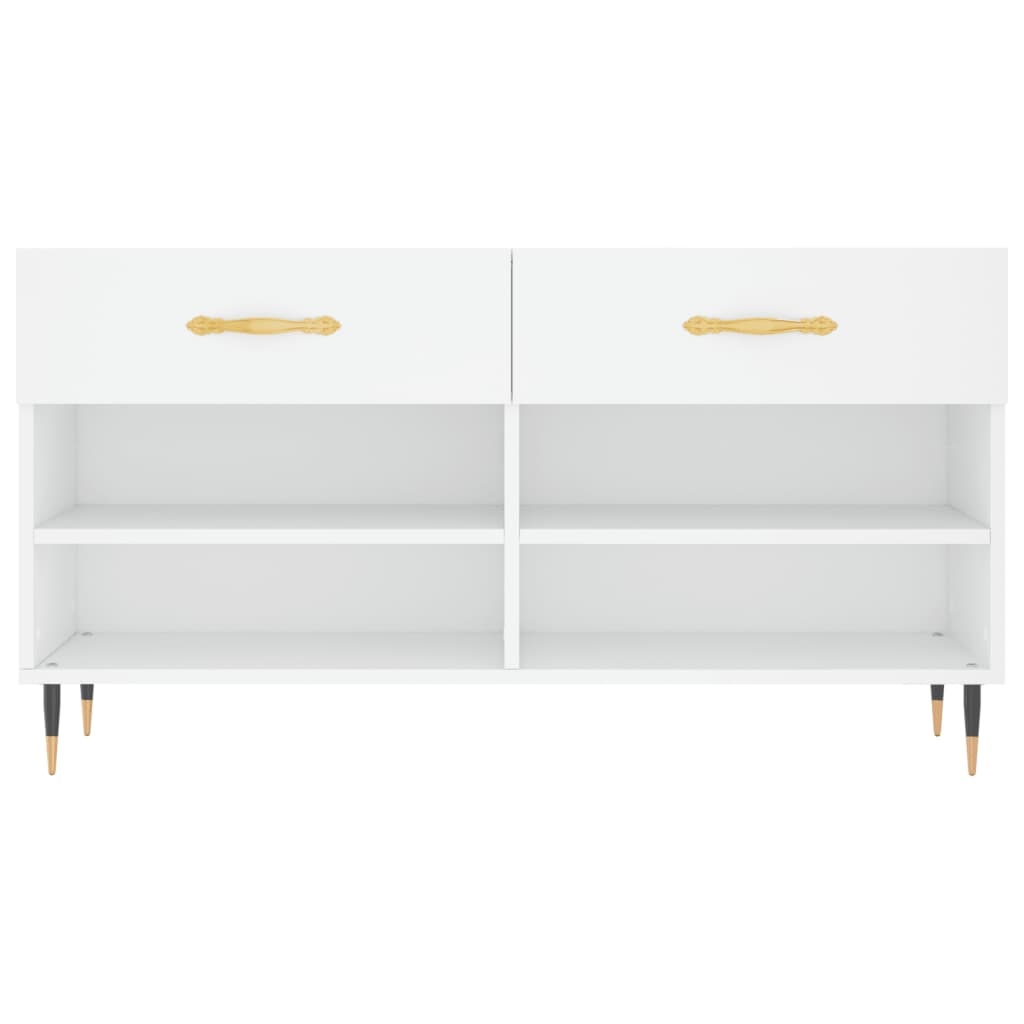 vidaXL Shoe Bench White 102x35x55 cm Engineered Wood