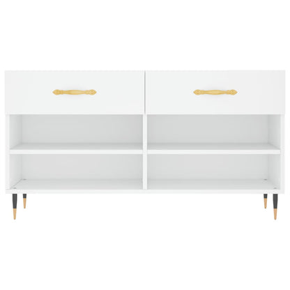 vidaXL Shoe Bench White 102x35x55 cm Engineered Wood