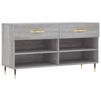 vidaXL Shoe Bench Grey Sonoma 102x35x55 cm Engineered Wood