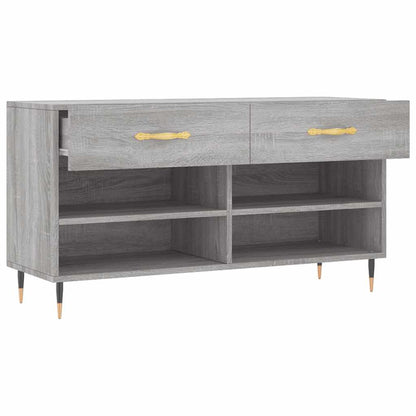 vidaXL Shoe Bench Grey Sonoma 102x35x55 cm Engineered Wood