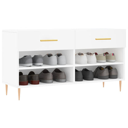 vidaXL Shoe Bench White 102x35x55 cm Engineered Wood