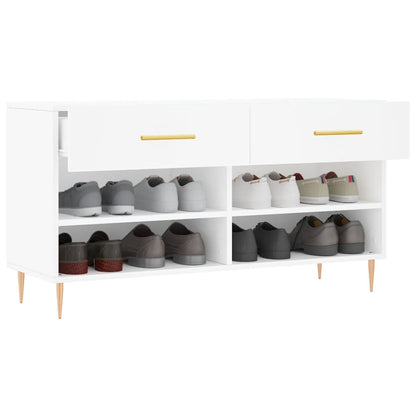 vidaXL Shoe Bench White 102x35x55 cm Engineered Wood