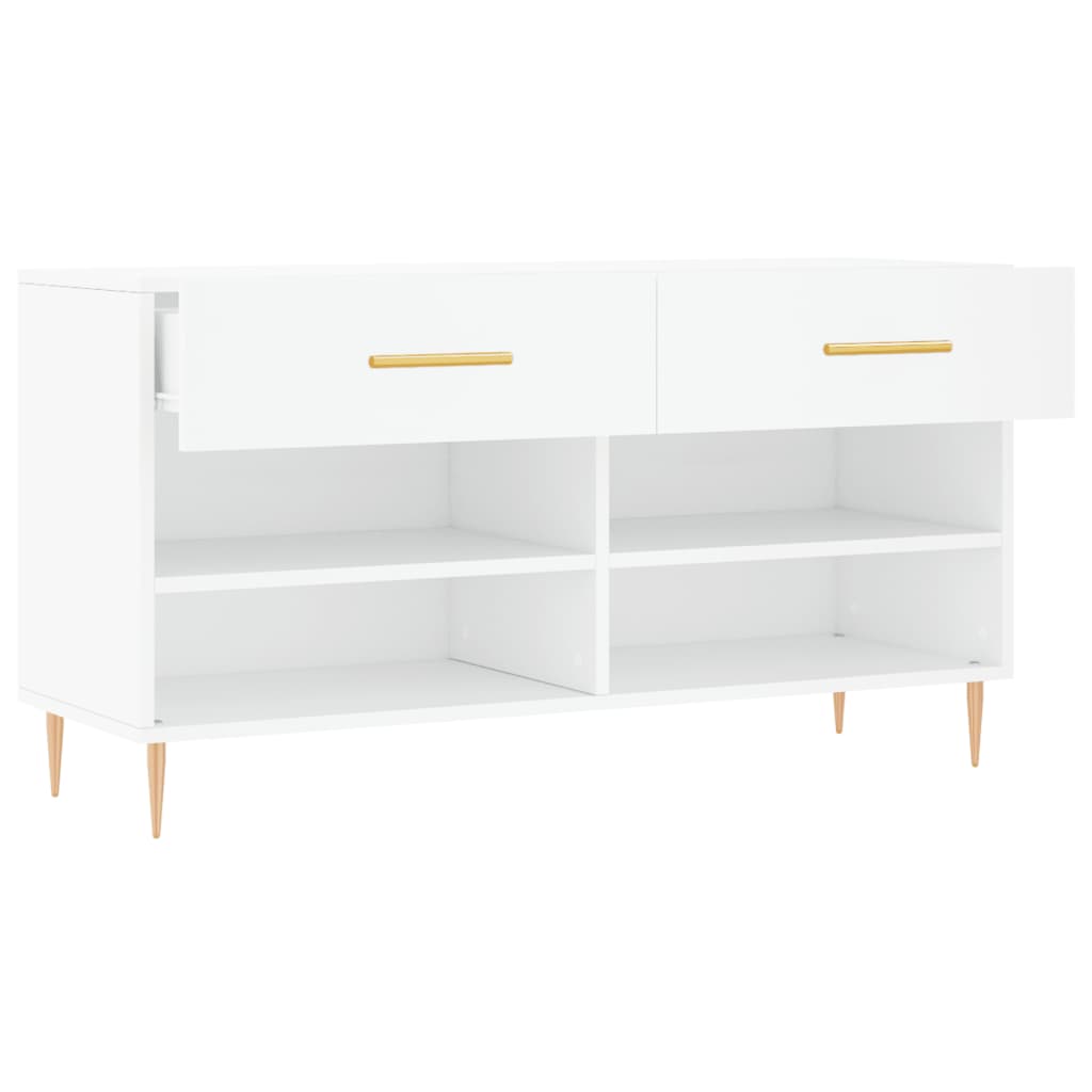vidaXL Shoe Bench White 102x35x55 cm Engineered Wood