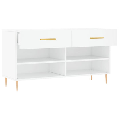 vidaXL Shoe Bench White 102x35x55 cm Engineered Wood