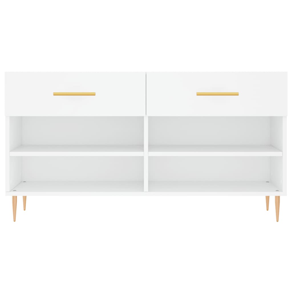 vidaXL Shoe Bench White 102x35x55 cm Engineered Wood