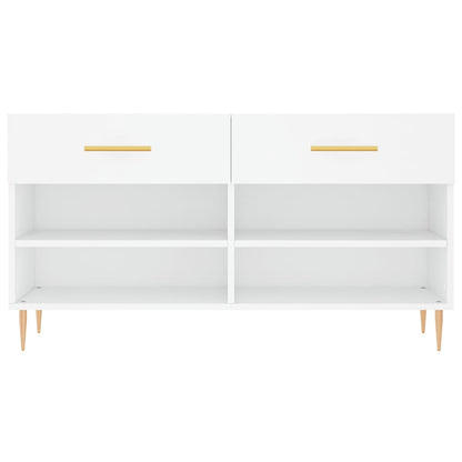vidaXL Shoe Bench White 102x35x55 cm Engineered Wood