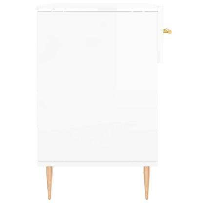 vidaXL Shoe Bench High Gloss White 102x35x55 cm Engineered Wood