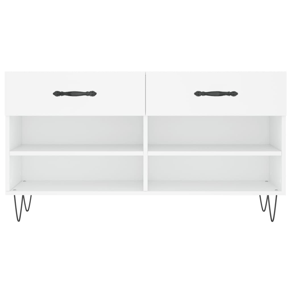 vidaXL Shoe Bench White 102x35x55 cm Engineered Wood