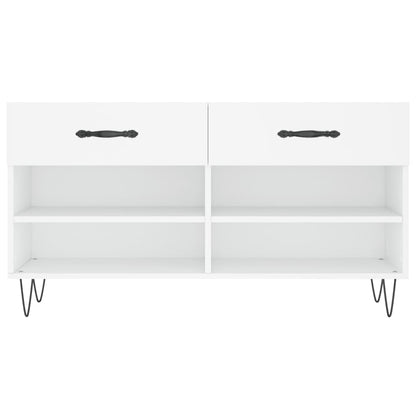 vidaXL Shoe Bench White 102x35x55 cm Engineered Wood