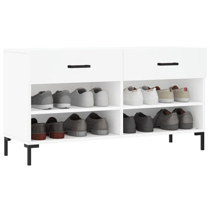 vidaXL Shoe Bench White 102x35x55 cm Engineered Wood