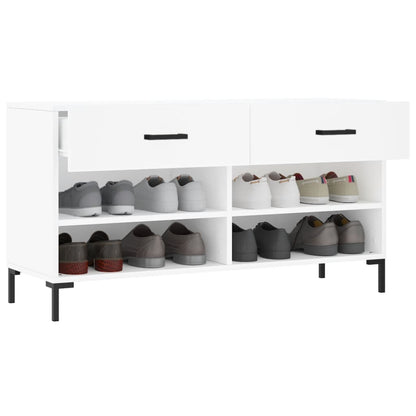 vidaXL Shoe Bench White 102x35x55 cm Engineered Wood