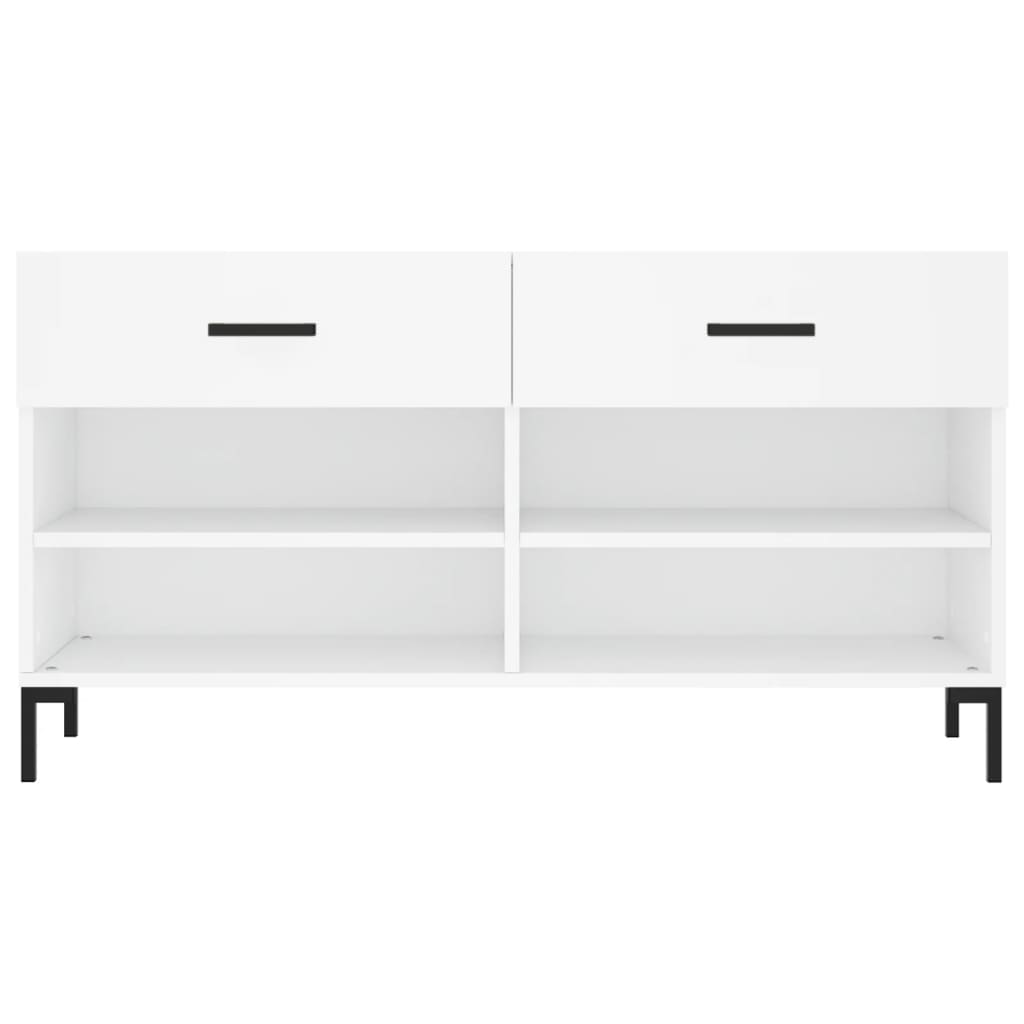vidaXL Shoe Bench White 102x35x55 cm Engineered Wood