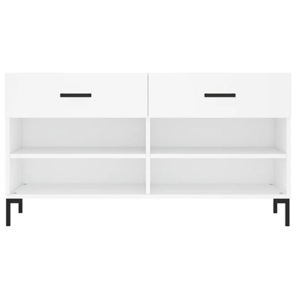 vidaXL Shoe Bench White 102x35x55 cm Engineered Wood