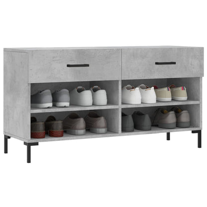 vidaXL Shoe Bench Concrete Grey 102x35x55 cm Engineered Wood