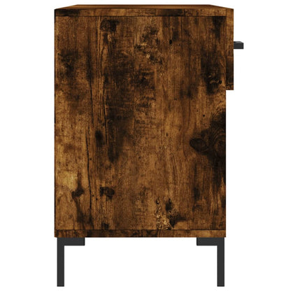 vidaXL Shoe Bench Smoked Oak 102x35x55 cm Engineered Wood