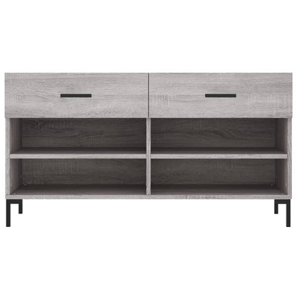 vidaXL Shoe Bench Grey Sonoma 102x35x55 cm Engineered Wood