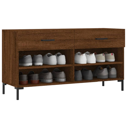 vidaXL Shoe Bench Brown Oak 102x35x55 cm Engineered Wood