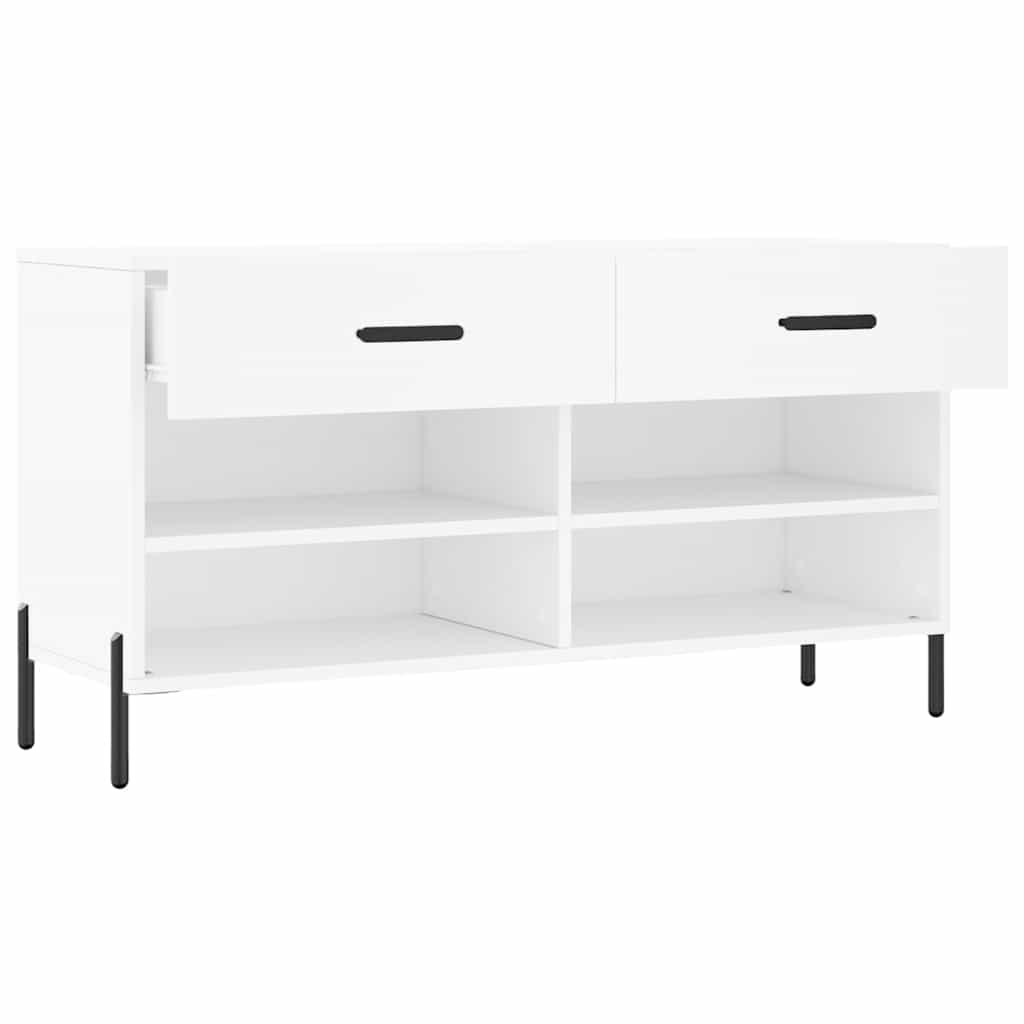 vidaXL Shoe Bench White 102x35x55 cm Engineered Wood