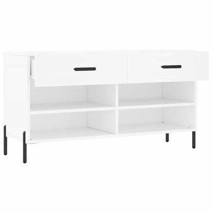 vidaXL Shoe Bench White 102x35x55 cm Engineered Wood