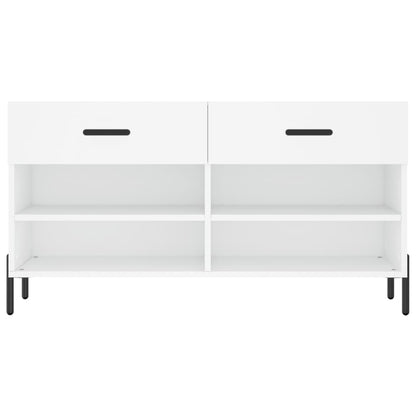 vidaXL Shoe Bench White 102x35x55 cm Engineered Wood