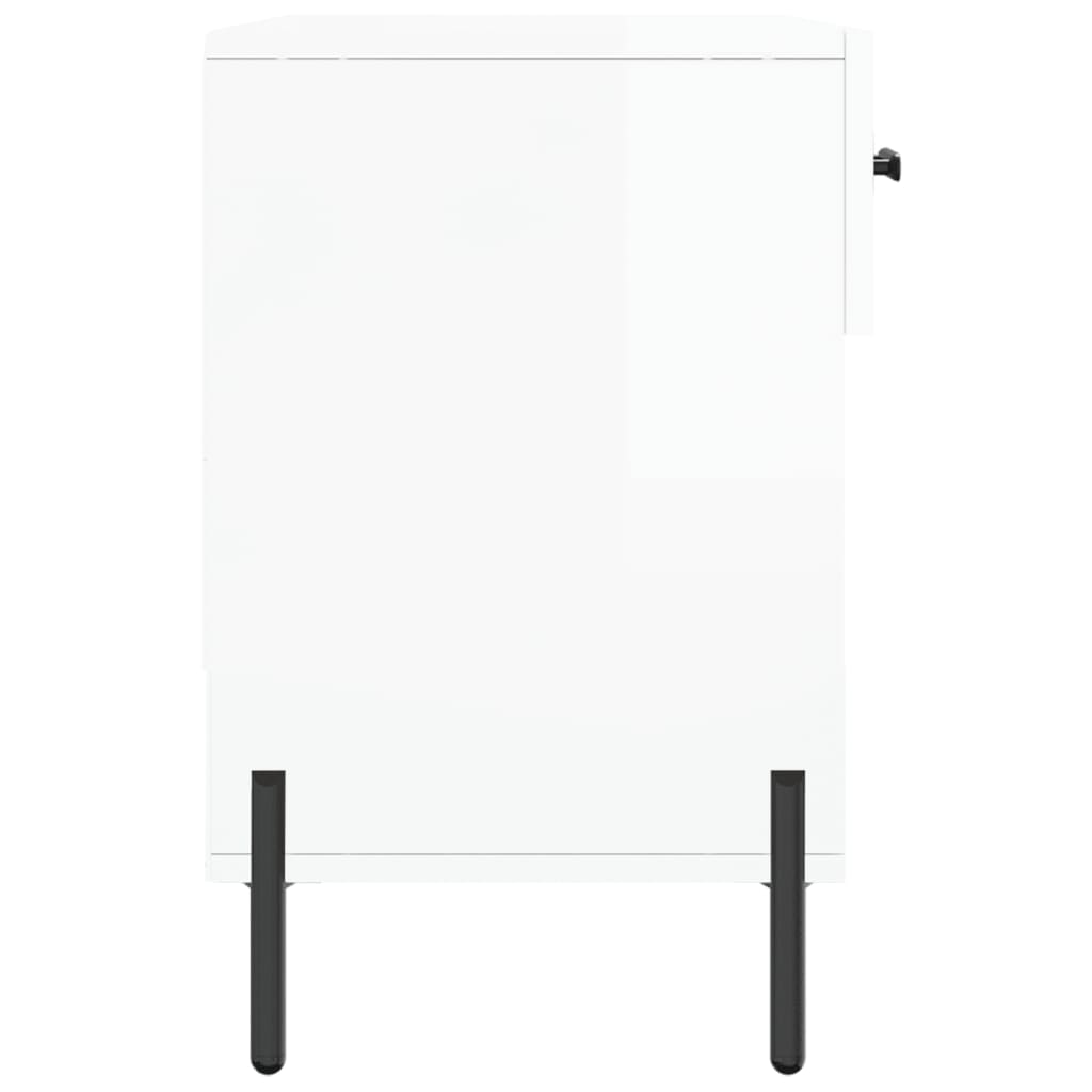 vidaXL Shoe Bench High Gloss White 102x35x55 cm Engineered Wood