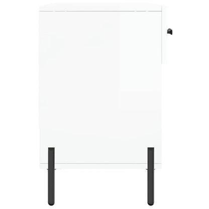 vidaXL Shoe Bench High Gloss White 102x35x55 cm Engineered Wood