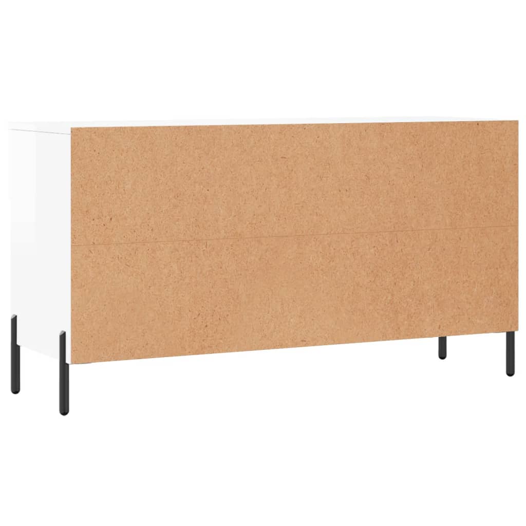 vidaXL Shoe Bench High Gloss White 102x35x55 cm Engineered Wood
