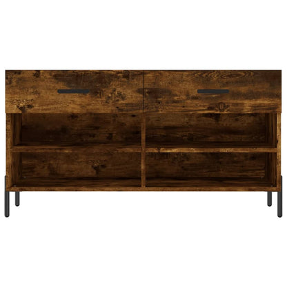 vidaXL Shoe Bench Smoked Oak 102x35x55 cm Engineered Wood